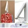 2Pcs Multifunctional Stainless Steel Wall Hanger Retractable Indoor Clothes Hanger Foldable Drying Rack Clothes Rack