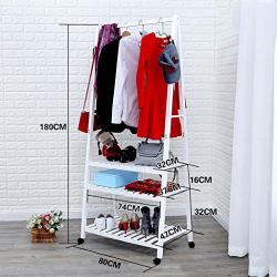 Qfgis White Solid Wood Coat Racks Bedroom Landing Hanger Mobile Clothes Shelves European Style Furniture (Size : 80cm)