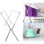 Decor Hut Laundry Drying Rack Chrome Foldable Indoor and Outdoor Use Folds Flat Easy Storage
