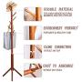 FILWH Premium Bamboo Coat Rack Tree with 8 Hooks, 3 Adjustable Sizes Free Standing Wooden Coat Rack, Super Easy Assembly Hallway, Entryway Coat Hanger Stand for Clothes, Suits