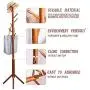 FILWH Premium Bamboo Coat Rack Tree with 8 Hooks, 3 Adjustable Sizes Free Standing Wooden Coat Rack, Super Easy Assembly Hallway, Entryway Coat Hanger Stand for Clothes, Suits FILWH Premium Bamboo Coat Rack Tree with 8 Hooks, 3 Adjustable Sizes Free Standing Wooden Coat Rack, Super Easy Assembly Hallway, Entryway Coat Hanger Stand for Clothes, Suits