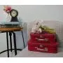 SLPR Paperboard Suitcases (Set of 3, Distressed Red) | Boxes for Birthday Parties Wedding Decoration Displays Crafts Photo Shoots