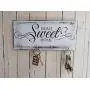 Home Sweet Home key hanger wall white wood key holder for wall shabby wood cottage chic housewarming gift key hook black and white organizer Home Sweet Home key hanger wall white wood key holder for wall shabby wood cottage chic housewarming gift key hook black and white organizer