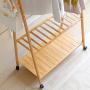 Cxjff Coat Rack Clothes Hat Stand with Pulley Hanger Solid Wooden Floor Standing, 2 Colors, 5 (Color : Woodb60cm)
