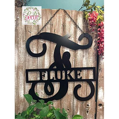 Personalized Last Name Sign Weatherproof 24 inch ACM Metal Monogram Letter Wall Decor Family Established Signs Custom Door Hanger Monogram Outdoor Patio Sign Wedding Gift Anniversary QUICK SHIPPING