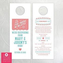Please Do Not Disturb - Por Favor No Molestar - Papel Picado Destination Wedding Door Hangers (set of 10)
