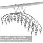 Keador 3 Pack Clothes Hangers, Stainless Steel Laundry Drying Rack Clothes Hanger with 10 Clips for Drying Socks, Bras, Underwears, Baby Clothes, Hats, Scarves, Towels, Pants, and Gloves Keador 3 Pack Clothes Hangers, Stainless Steel Laundry Drying Rack Clothes Hanger with 10 Clips for Drying Socks, Bras, Underwears, Baby Clothes, Hats, Scarves, Towels, Pants, and Gloves