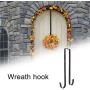 15 Inches Over The Door Metal Double Wreath Hanger Front Door Wreath Hanger Hook - Holds 2 Wreaths,2 Sided Over The Door Hanger for Clothes