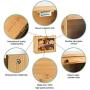 LAURAS GREEN KITCHEN Large Bread Box: Bamboo Bread Boxes with Clear Front Window - Farmhouse Style Bread Holder for Kitchen Counter - Double Layer Bread Storage Bin Holds 2 Loaves (Self-Assembly)