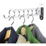 Wallniture Costa Wardrobe Organizer Wall Mounted Clothes Bar - Hanger Holder Organizer - Steel Black 14.5 Inch (Chrome)