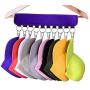 ShineMe Cap Organizer Hanger, 4 Pack Hat Organizer, 10 Baseball Cap Holder, 10 Clips Stainless Steel, Folding Clothes Hangers Foldable Clothes Drying Rack for Travel (Purple)
