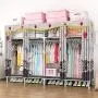 Wardrobe Free-Standing Closet Garment Rack Heavy Duty Clothes Rolling Clothes Rack Closet Storage Organizer with Hanger Bar for Clothes Storage Cupboard,C-168x45x165cm