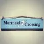 Mermaid Crossing Wood Sign - Rustic Wall Decor With Rope Hanger - Mermaid Decor for Home Mermaid Crossing Wood Sign - Rustic Wall Decor With Rope Hanger - Mermaid Decor for Home