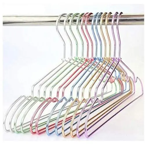 10PC Random Color Fancy Golden Pink Aluminum Alloy Hanger for Clothes,Strong Metal Shirts Dress Sun-top Hanger