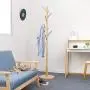 KejingMiao Coat Rack Coat Stand Coat Hook Pure Wood Floor-Standing Living Room Bedroom Hanger Simple Clothes Rack European Style American Style