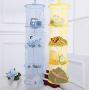 Leoyoubei 43 1/2" Hanging Mesh Storage Basket,4 Tier/Folding Basket/Wall Hanging Storage Baby Clothes Hangers,Toys or Store Gloves,Shawls, Hats and Mittens,Hang Bag Attaches Easily to Any Rod (Blue)