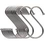 S Shaped Hooks Hanging 5 Size Stainless Steel Hooks Hangers for Kitchenware Pan Pots Utensils Clothes Bags Towels Plants Kitchen, Work Shop, Bathroom, Garden 20PCS
