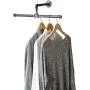 MyGift Industrial Antique Silver Metal Wall Mounted 20-Inch T-Bar Pipe Clothing Hanger Rack MyGift Industrial Antique Silver Metal Wall Mounted 20-Inch T-Bar Pipe Clothing Hanger Rack