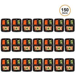 Freshware Meal Prep Containers [150 Pack] 3 Compartment with Lids, Food Storage Containers, Bento Boxes | BPA Free | Stackable | Microwave/Dishwasher/Freezer Safe, Portion Control, 21 Day Fix (24 oz)
