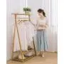 NN Simple Hanger Floor Coat Rack Hanger Bedroom Clothes Rack Living Room Children Storage Rack Double Shoe Rack - Wood Color Entrance Furniture (Size : 9050160cm)