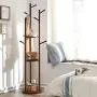GX&XD Solid Wood Coat Rack, Premium Wooden Coat Rack Free Standing 9 Hooks Solid Rubber Wood Coat Hanger Holder Coats Hats Scarves Clothes Handbags-A 37x37x157cm(15x15x62inch)