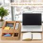 Drawer Organizer Bamboo Storage Boxes - for Kitchen Bathroom Office Desk Wooden Stackable Tray 9x6x2.5inch