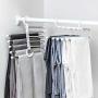 Drop ship 5 in 1 Multi-functional Pant Rack Shelves Space Safer Stainless Steel Magic Wardrobe Clothing Hangers For Clothes Rack