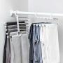 Drop ship 5 in 1 Multi-functional Pant Rack Shelves Space Safer Stainless Steel Magic Wardrobe Clothing Hangers For Clothes Rack