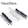 KYCPTNFJ 10/20Pcs Non-Slip Adjustable Stand Hanger Pants Skirt Clothes Steel Adult Clothing Rotatable Clips Set