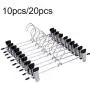 KYCPTNFJ 10/20Pcs Non-Slip Adjustable Stand Hanger Pants Skirt Clothes Steel Adult Clothing Rotatable Clips Set KYCPTNFJ 10/20Pcs Non-Slip Adjustable Stand Hanger Pants Skirt Clothes Steel Adult Clothing Rotatable Clips Set