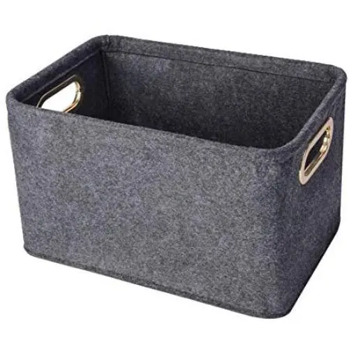 Minoisome Collapsible Storage Bins Foldable Felt Fabric Storage Basket Organizer Boxes Containers with Handles Metal Handles for Nursery Toys,Kids Room,Clothes Minoisome Collapsible Storage Bins Foldable Felt Fabric Storage Basket Organizer Boxes Containers with Handles Metal Handles for Nursery Toys,Kids Room,Clothes