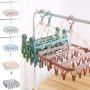 w5bhj88 Laundry Hanger Drying Rack - Foldable Clip and Drip Hanger with 32 Clips for Socks, Baby Clothes, Cloth Diapers, Bras, Towel, Underwear, Hat, Scarf, Pants, Gloves (Pink)