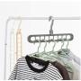 10PC Random Color Multi-Function Folding Magic Hanger Nine-Hole Rotating Magic Clothes Hanger Wardrobe Drying Clothes Decoratio