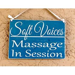 Soft Voices Massage In Session Therapy Spa Salon 10x8 (Choose Color) Rustic Sign Welcome Home Office Door Hanger Custom