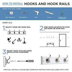 Single Over the Door Hook with Ceramic Insert, Packaging May Vary