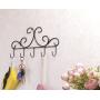 Wall Mounted Metal Hooks/Hangers - Door Hangers/Hooks - Decorative Organizer Rack with 6 Hooks for Keys Clothes Coats Hats Belts Towels Scarves Pots Cups Bags Kitchen Bathroom Garden (Black) (LSYY001)