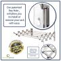 Smartsome Fold Away Clothes Rack: Stainless Steel Wall Mounted Laundry Drying Rack - 8 Rods, 22 Feet Capacity- Easy to Install Space Saver Design - 60 lb Capacity- Indoor and Outdoor Use