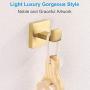 Bathroom Towel Hook, APLusee SUS304 Stainless Steel Single Square Home Storage Holder Utility Coat Robe Hook Wall Hanger, Brushed Gold