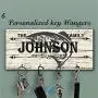 Key Hanger, Personalized Key holder for wall, Gift for the fishing lover, Holder for the fisherman, Family key rack, Name key organizer, Wedding Gift