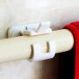 Self Adhesive Hooks Curtain Rod Bracket Pole Holder 8 PCS Drapery Hook Holders Curtain Pole Wall Brackets & Fixings Rod Holder Adhesive Towel Rod Hooks for Home Bathroom