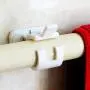 Self Adhesive Hooks Curtain Rod Bracket Pole Holder 8 PCS Drapery Hook Holders Curtain Pole Wall Brackets & Fixings Rod Holder Adhesive Towel Rod Hooks for Home Bathroom