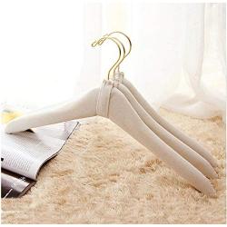 Mans Style ! Luxury White Fabric Padded Wooden Hanger for Clothes (5pieces)