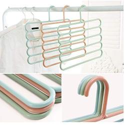 5 Layers Non-Slip Multifunctional Clothes Hangers 10PC Random Color Pants Storage Hangers Cloth Rack Multilayer Storage Scarf Tie Rack Hanger
