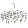 qinglele 2Pcs Swivel Hook Stainless Steel 35 Pegs Drying Rack Clothes Hanger for Underwear Socks Gloves