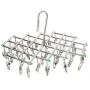 qinglele 2Pcs Swivel Hook Stainless Steel 35 Pegs Drying Rack Clothes Hanger for Underwear Socks Gloves