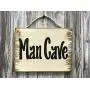 BABE CAVE, Man Cave, She Shed Sign, Cream Antique White Wood with twine hanger, 6X8 Reclaimed Wall HUMOR FUNNY Sign