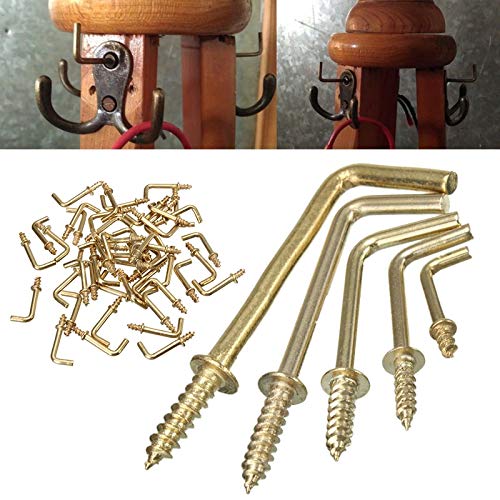 Hareware Accessories Mayitr 50pcs 4 sizes DIY L Shaped Screw Dresser Cup Hooks Hanging Hangers Fastener tools gerber dime multi-tool-1 2