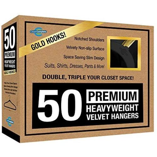 Closet Complete 71740 Velvet Suit Hangers, 50, Black