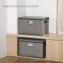 Large Foldable Storage Boxes with Lid [2-Pack] Linen Fabric Decorative Storage Bin Organizer Containers with Removable Lids Cover for Bedroom Closet Office Living Room