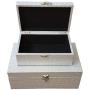 MODE HOME Silvery Glitter Wooden Jewelry Storage Boxes Decorative Treasure Boxes Set of 2